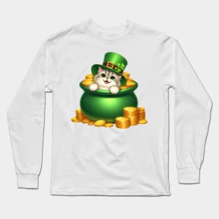 St Patricks Day Birman Cat Long Sleeve T-Shirt